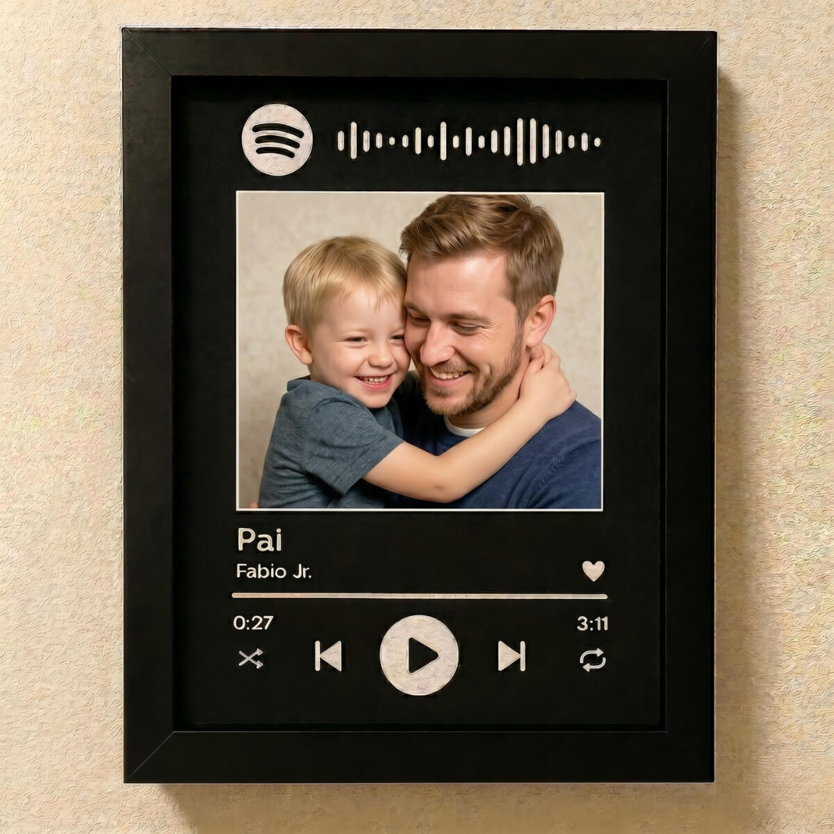 Quadro Decorativo do Spotify Personalizado com Moldura e Vidro