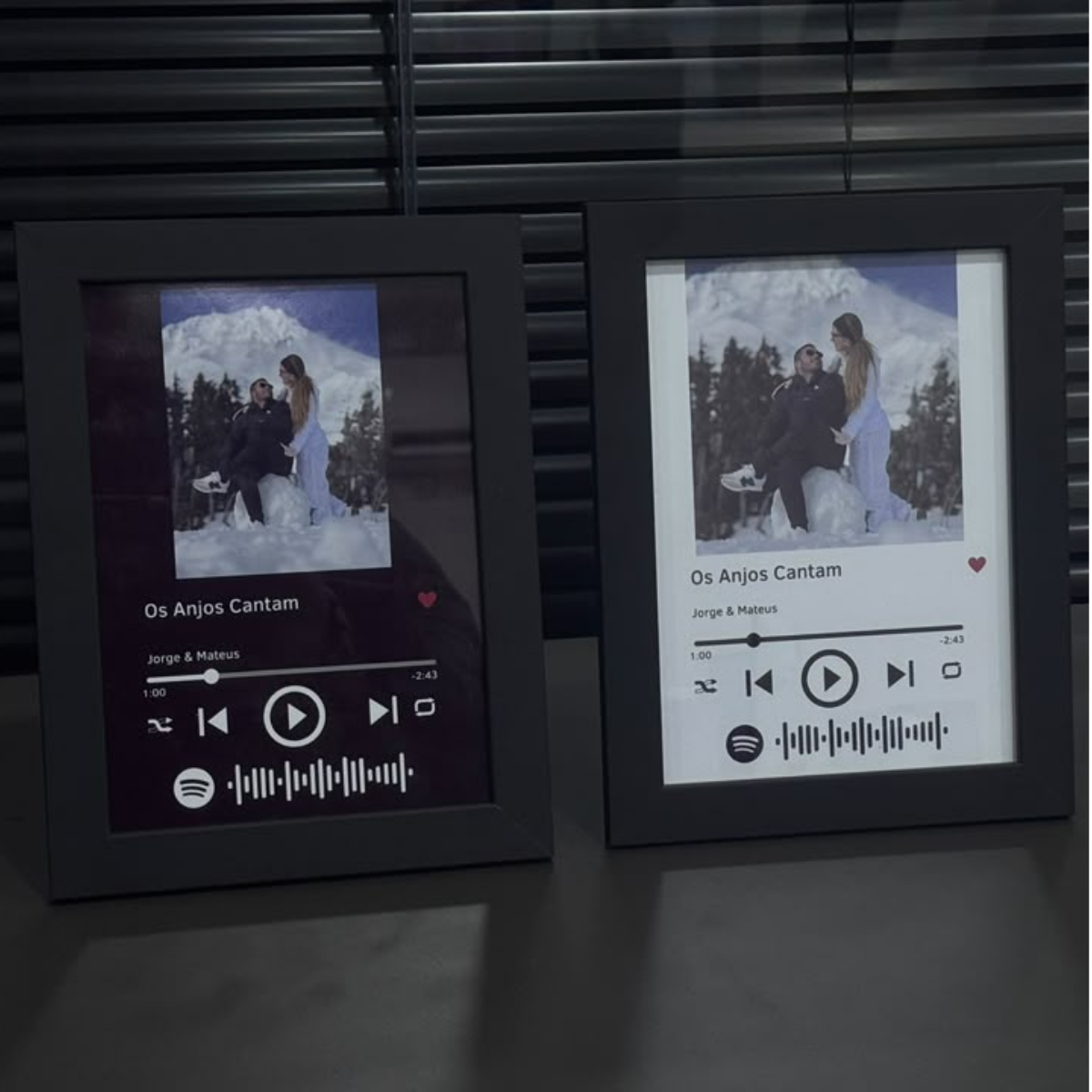 Quadro Decorativo do Spotify Personalizado com Moldura e Vidro