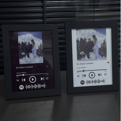 Quadro Decorativo do Spotify Personalizado com Moldura e Vidro