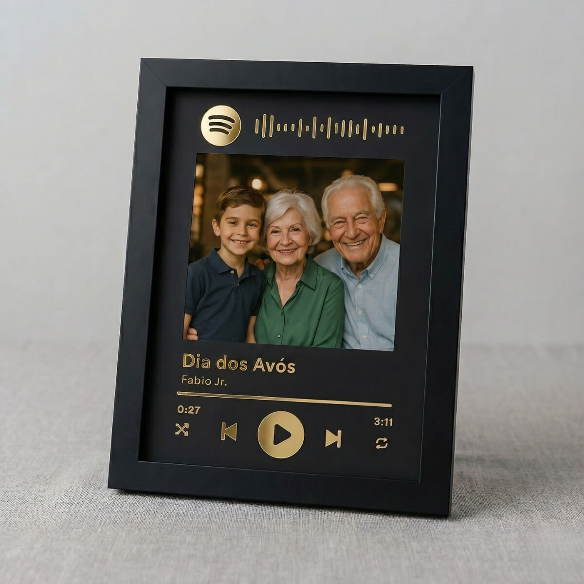 Quadro Decorativo do Spotify Personalizado com Moldura e Vidro