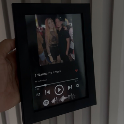 Quadro Decorativo do Spotify Personalizado com Moldura e Vidro