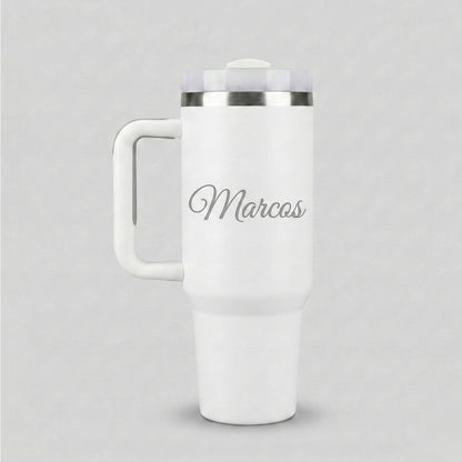 Garrafa Copo Térmico Personalizado 1200ml com Seu Nome Branco