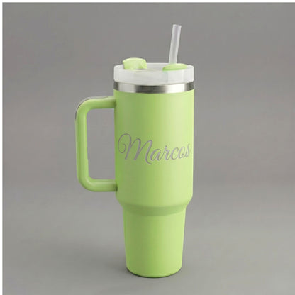 Garrafa Copo Térmico Personalizado 1200ml com Seu Nome Verde Pistachio