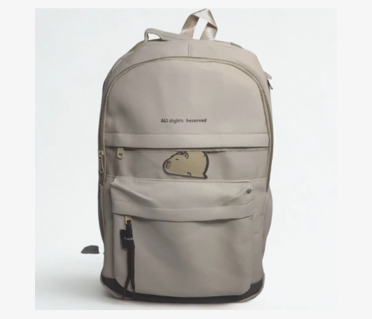 Mochila Grande Unissex Estilo Casual Bolso Frontal para Escola e Notebook Poliéster