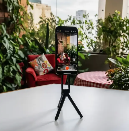 Suporte Celular Magnético Tripé de Metal Portátil e Selfie