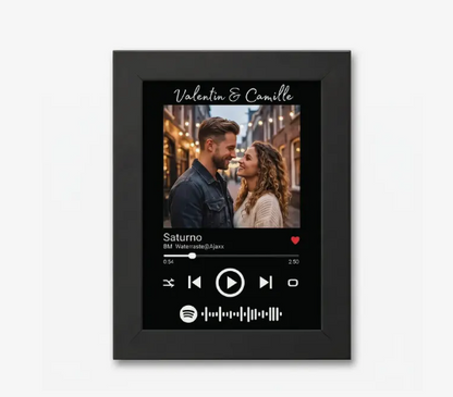 Quadro Decorativo do Spotify Personalizado com Moldura e Vidro