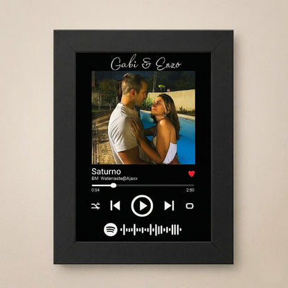 Quadro Decorativo do Spotify Personalizado com Moldura e Vidro