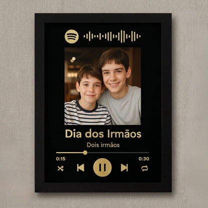 Quadro Decorativo do Spotify Personalizado com Moldura e Vidro