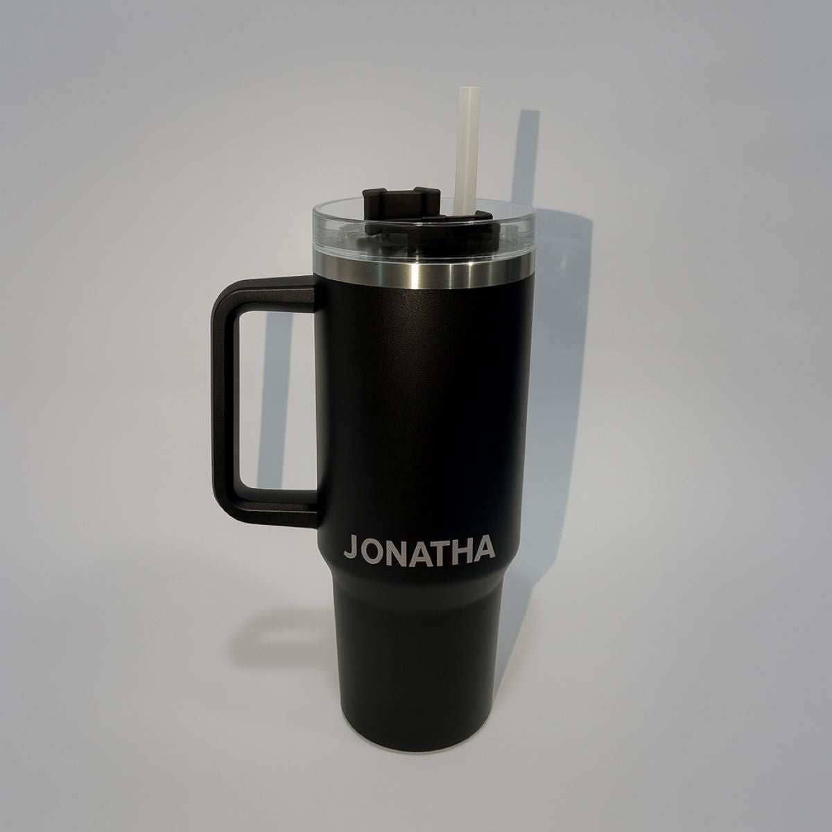 Garrafa Copo Térmico Personalizado Inox Tampa em Acrílico e Canudo 1200ml com Seu Nome Rosa — foto 2