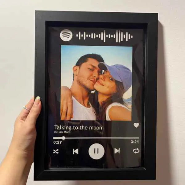 Quadro Decorativo do Spotify Personalizado com Moldura e Vidro